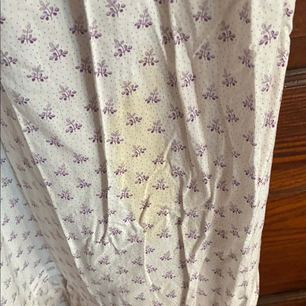 Eileen West Cream Nightgown with Purple Floral Print